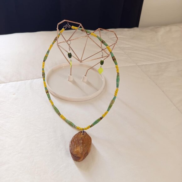 Jewelry - Handmade (Nalepo Maasai Women's Group) bead necklace with matching earrings